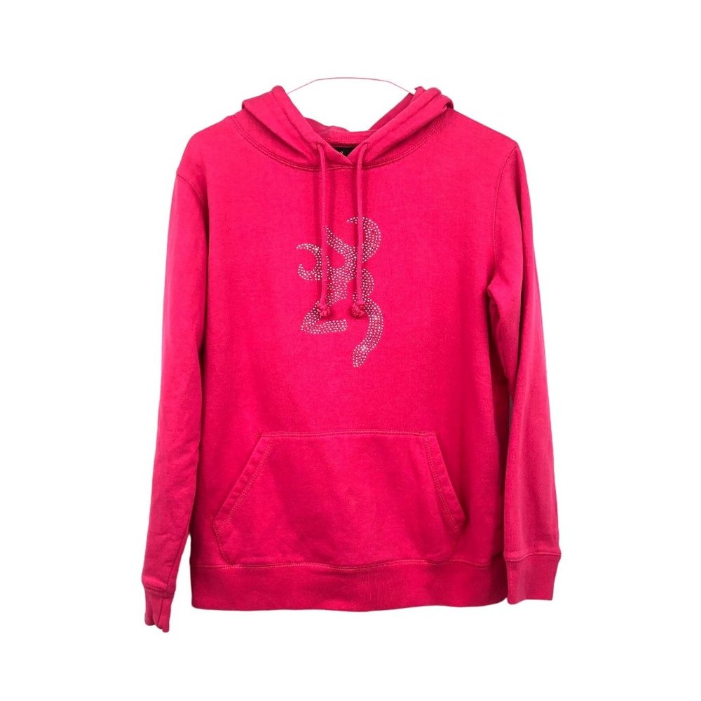Browning Hoodie Womens M Used Pink Rhinestone